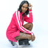 HEED NYC Classic Women's Hot Pink & White Track Dress